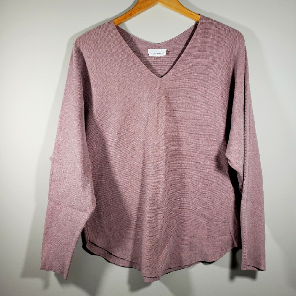 Women Size L Milano dusty rose color light sweater